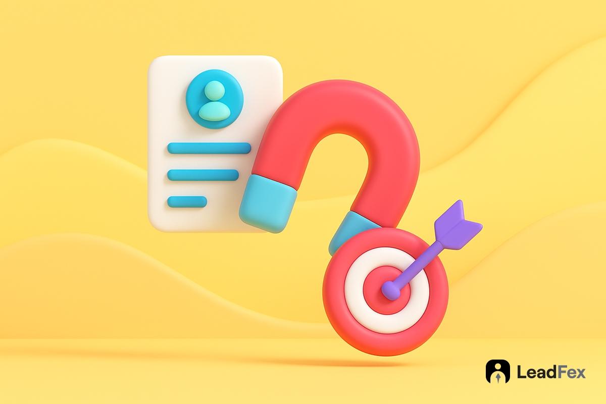 3D magnet attracting leads with stars and icons